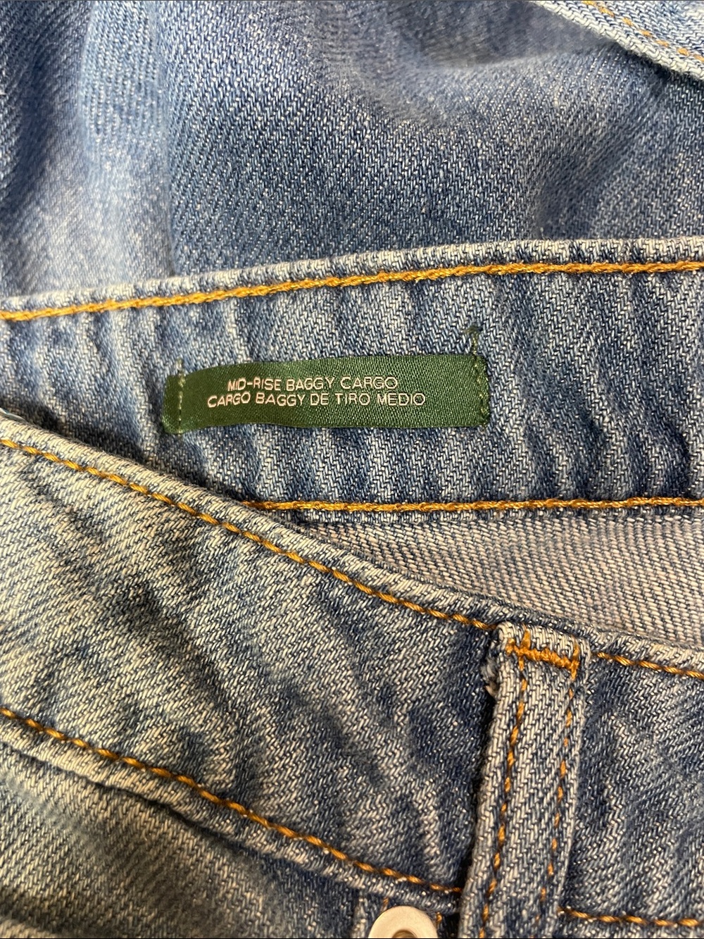 Wild Fable Baggy Wide Leg Cargo Mid Rise Soft Denim Jeans Woman’s 0 NWT - Picture 6 of 8